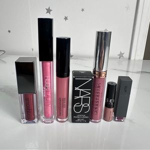 7 pieces of lipsticks and lip gloss. nude colour, metallic… EUC never used only